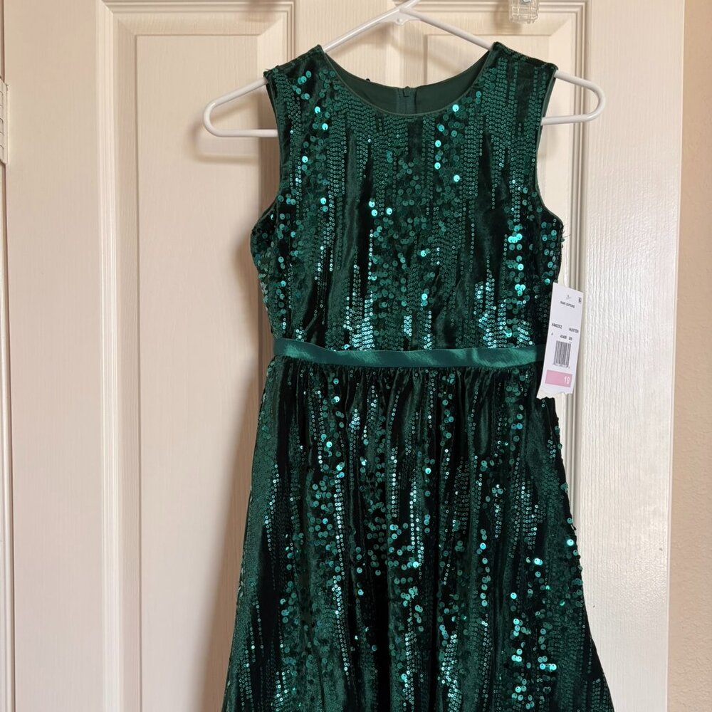 girls holiday green dress
